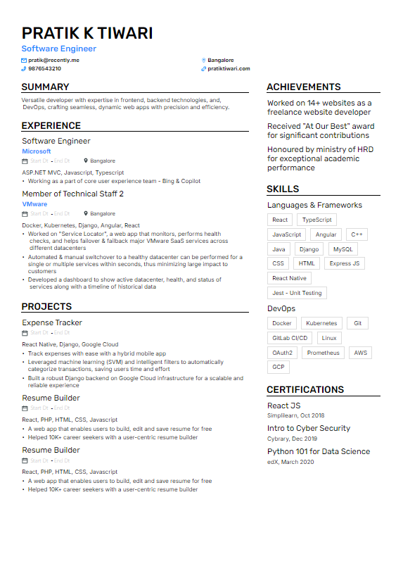 Resume Template 10