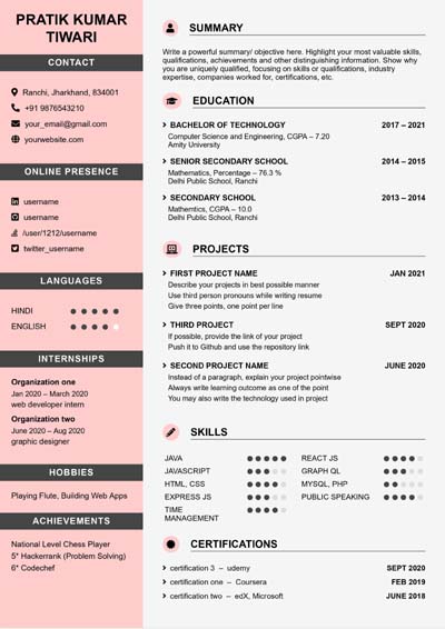 Resume Template 1