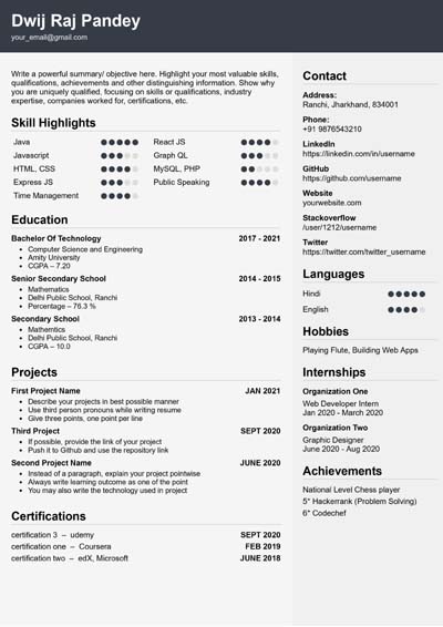 Resume Template 5