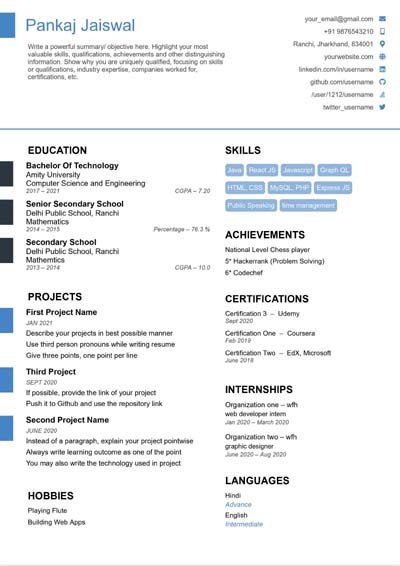 Resume Template 8